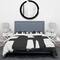 Designart 'Black & White Crossing Paths II' Geometric Bedding Set - Duvet Cover & Shams